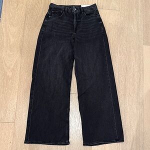 NWT American Eagle Outfitters Black Baggy Wide Leg Jeans size 6